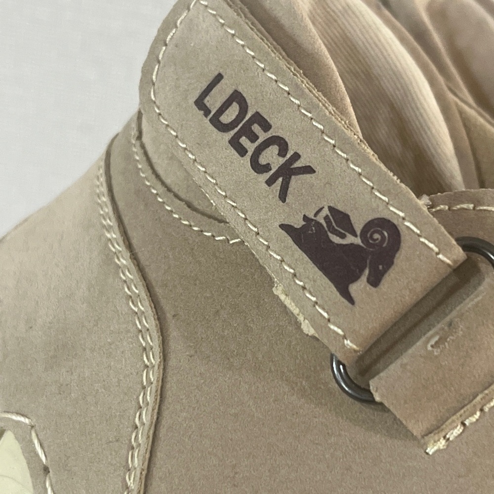 LDECK High Top Womens Size 37 7US Beige Casual Sneakers AUS Logo Minimal Wear - Picture 6 of 11